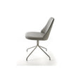 Break 1642 swivel chair by Bross with quilted upholstery and satin chromed metal base Casa Design Group