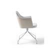 Break 1643 swivel armchair by Bross with quilted upholstery and satin chromed metal base Casa Design Group