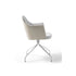 Break 1643 swivel armchair by Bross with quilted upholstery and satin chromed metal base Casa Design Group