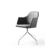 Break 1643 swivel armchair by Bross with quilted upholstery and satin chromed metal base Casa Design Group