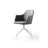 Break 1643 swivel armchair by Bross with quilted upholstery and satin chromed metal base Casa Design Group