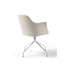 Break 1643 swivel armchair by Bross with quilted upholstery and satin chromed metal base Casa Design Group