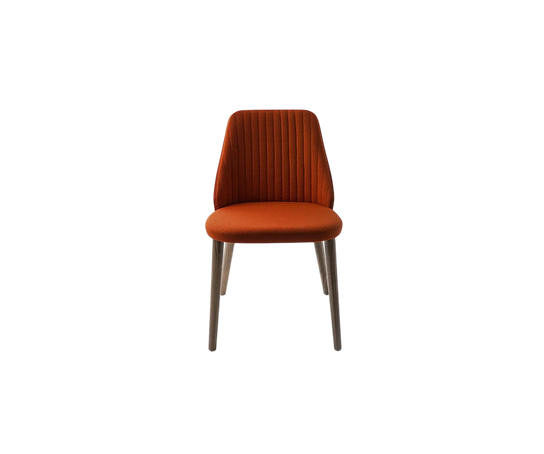 Break 1644 dining chair by Bross with quilted upholstery and beechwood legs Casa Design Group