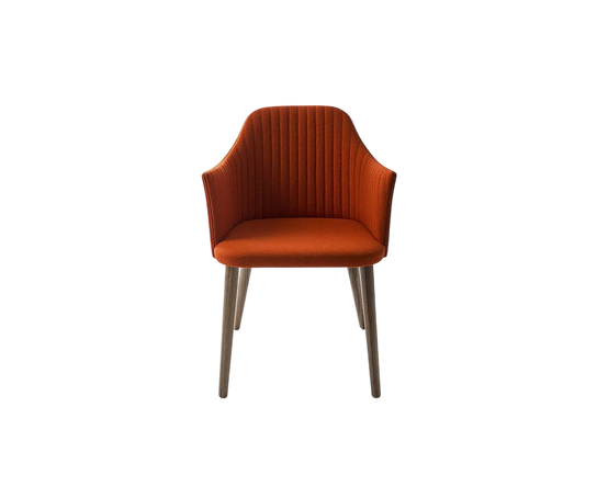 Break 1645 dining armchair by Bross with quilted upholstery and beechwood legs Casa Design Group