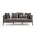 Burton Sofa by Frigerio featuring a solid ashwood frame, angled legs, and a sophisticated leather and fabric upholstery combination | Casa Design Group
