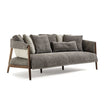 Burton Sofa by Frigerio featuring a solid ashwood frame, angled legs, and a sophisticated leather and fabric upholstery combination | Casa Design Group