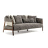 Burton Sofa by Frigerio featuring a solid ashwood frame, angled legs, and a sophisticated leather and fabric upholstery combination | Casa Design Group