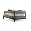 Burton Sofa by Frigerio featuring a solid ashwood frame, angled legs, and a sophisticated leather and fabric upholstery combination | Casa Design Group