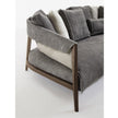 Burton Sofa by Frigerio featuring a solid ashwood frame, angled legs, and a sophisticated leather and fabric upholstery combination | Casa Design Group