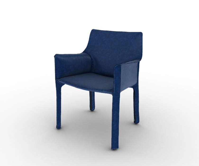 Luxury Cab 413 Armchair by Cassina in Saddle-Hide Leather Casa Design Group