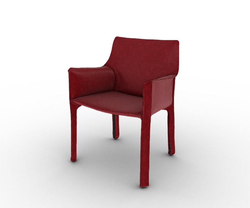 Luxury Cab 413 Armchair by Cassina in Saddle-Hide Leather Casa Design Group