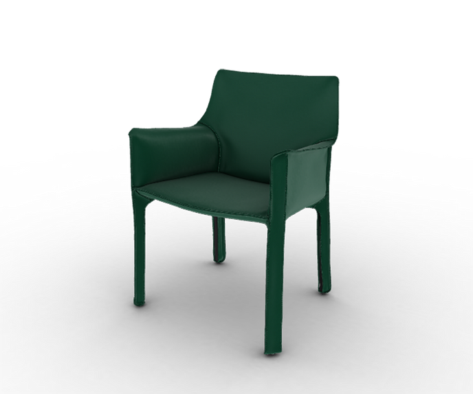 Luxury Cab 413 Armchair by Cassina in Saddle-Hide Leather Casa Design Group