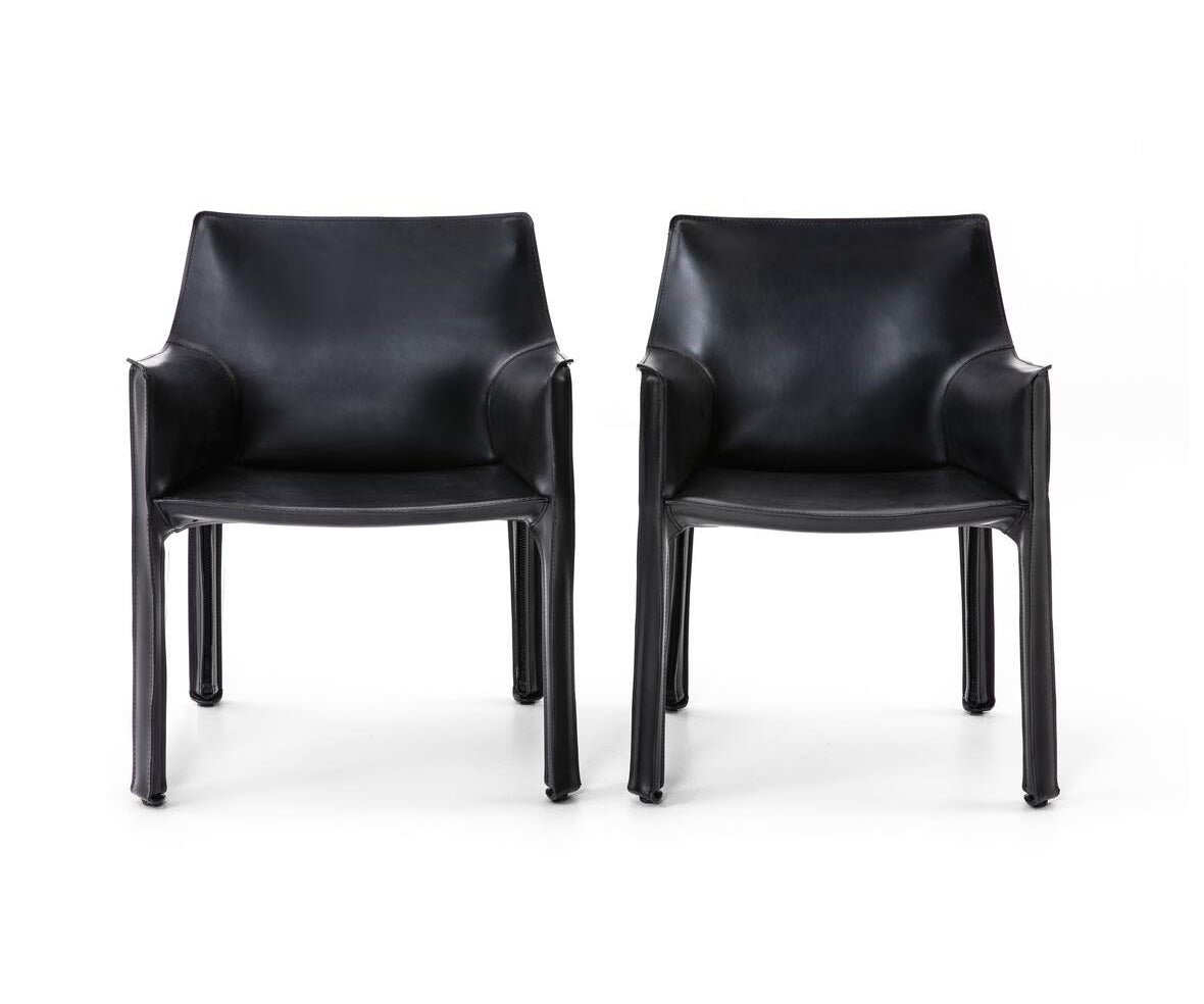 Luxury Cab 413 Armchair by Cassina in Saddle-Hide Leather Casa Design Group