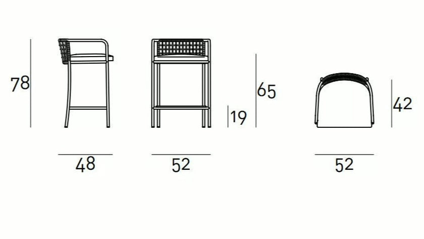 High End Cafe Stool Outdoor by Living Divani Casa Design Group