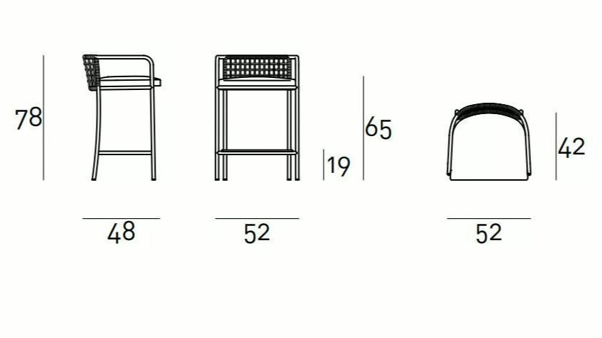 High End Cafe Stool Outdoor by Living Divani Casa Design Group