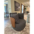 Calin Swivel Armchair by Porada with Canaletta walnut frame and upholstered seat | Casa Design Group