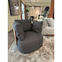 Calin Swivel Armchair by Porada with Canaletta walnut frame and upholstered seat | Casa Design Group