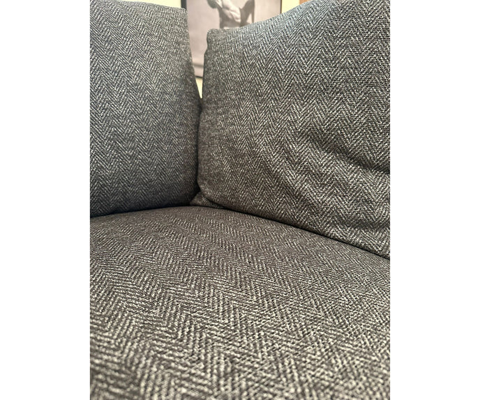 Calin Swivel Armchair by Porada with Canaletta walnut frame and upholstered seat | Casa Design Group
