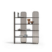 Giselle Plus Bookcase by Capital with Rounded Metal Frame and Bronzed Fluted Glass | Casa Design Group