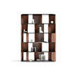 Sipario Bookcase by Capital with Marble Base and Leather Panels | Casa Design Group