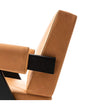 Capitol Complex Lounge Chair by Cassina inspired by Pierre Jeanneret with a solid wood frame and upholstered cushions.