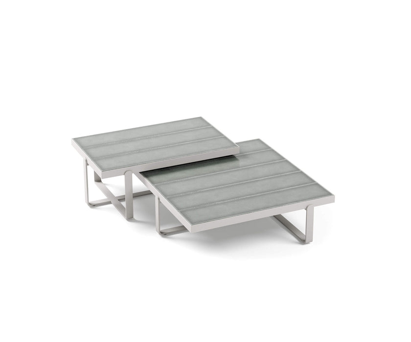 Modern Capri Outdoor Coffee Table with Glass Top Casa Design Group