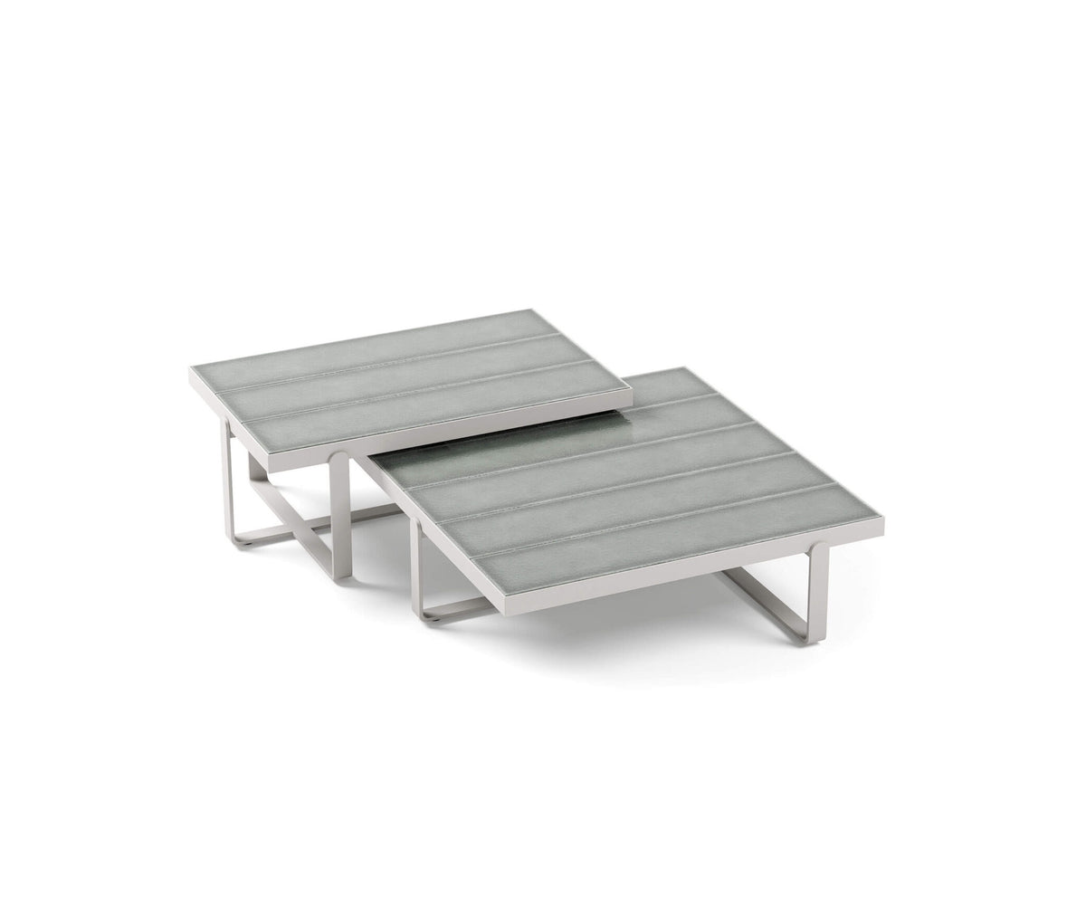 Modern Capri Outdoor Coffee Table with Glass Top Casa Design Group