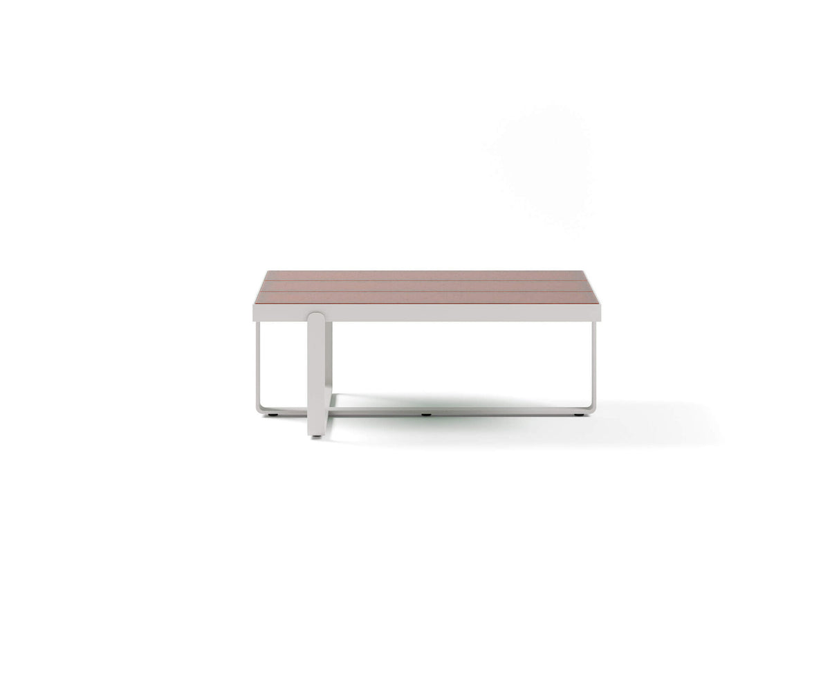 Modern Capri Outdoor Coffee Table with Glass Top Casa Design Group