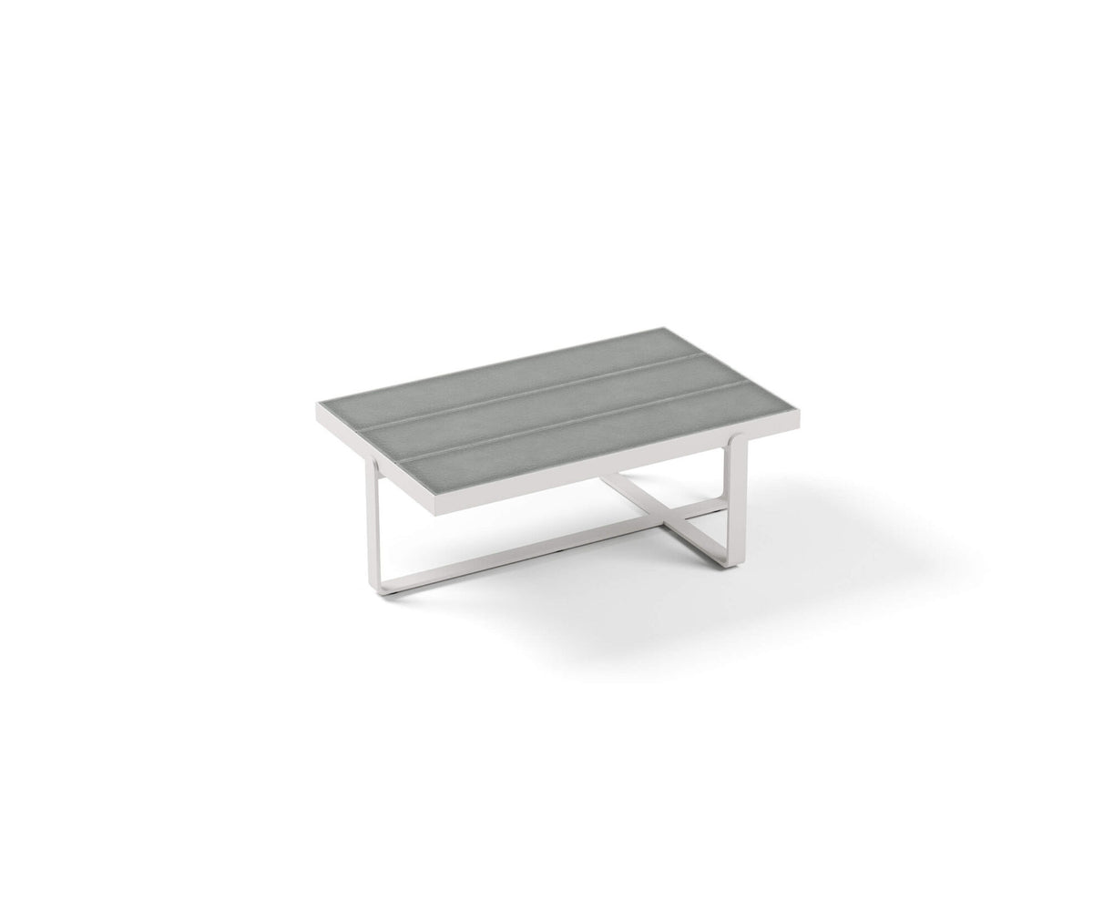 Modern Capri Outdoor Coffee Table with Glass Top Casa Design Group
