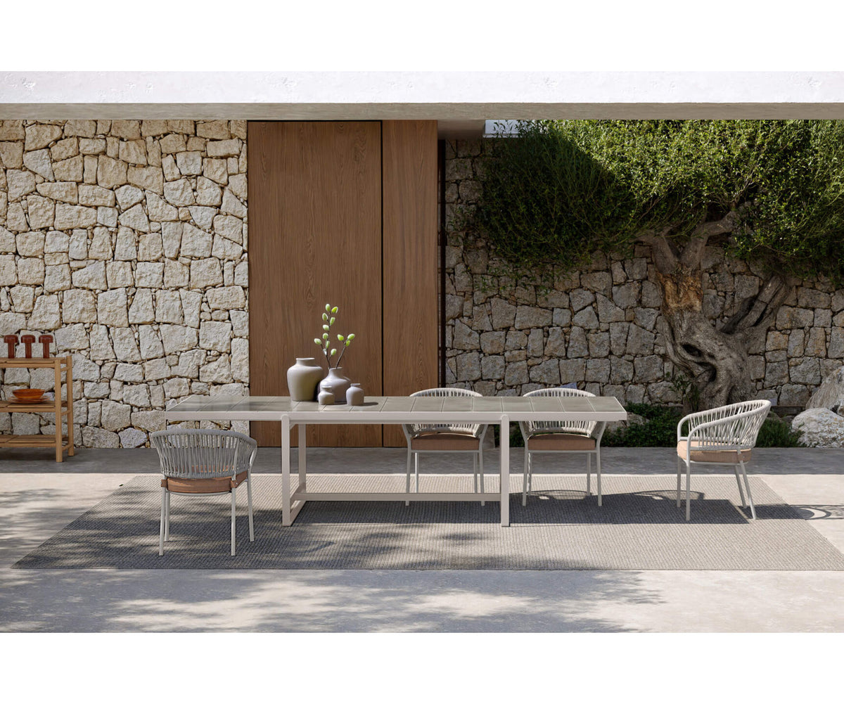 Modern Capri Outdoor Dining Table in Lava Stone Casa Design Group