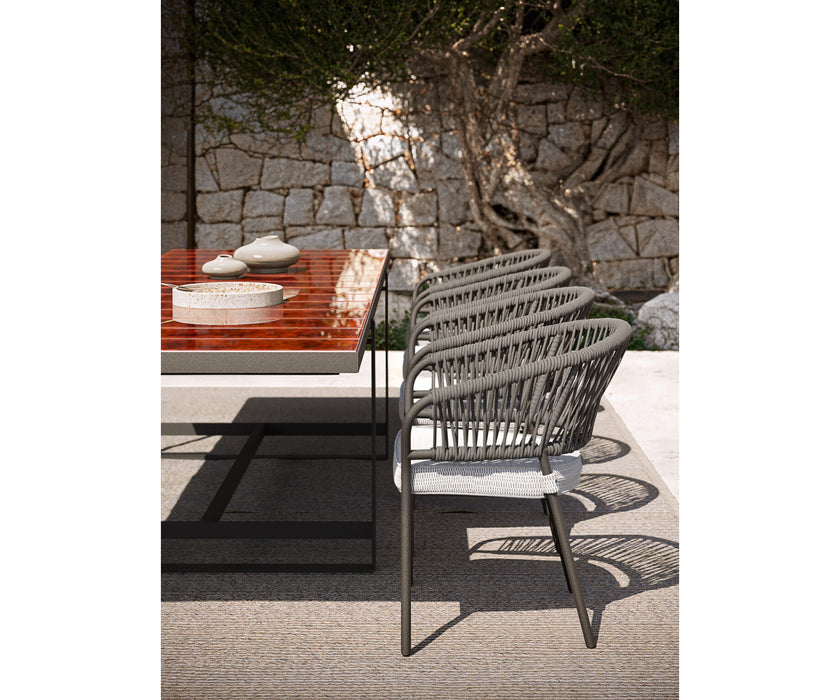 Modern Capri Outdoor Dining Table in Lava Stone Casa Design Group