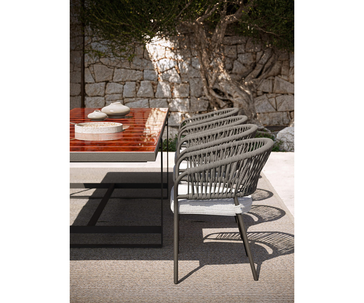 Modern Capri Outdoor Dining Table in Lava Stone Casa Design Group