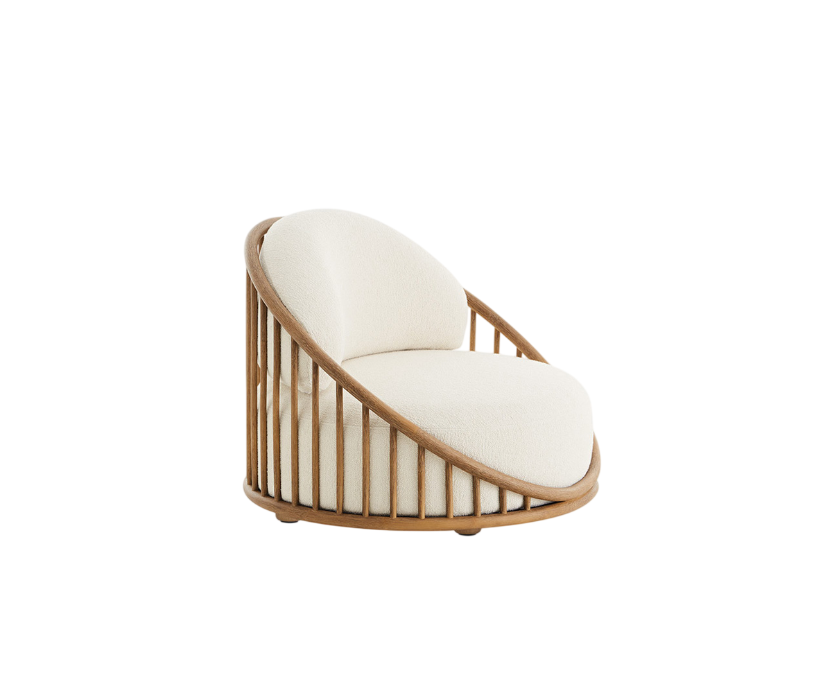 Cask Lounge Chair by Expormim in natural rattan with outdoor upholstery - Casa Design Group