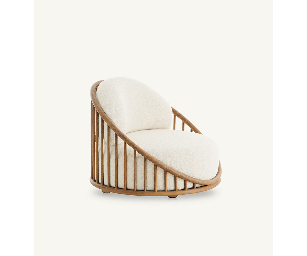 Cask Lounge Chair by Expormim in natural rattan with outdoor upholstery - Casa Design Group