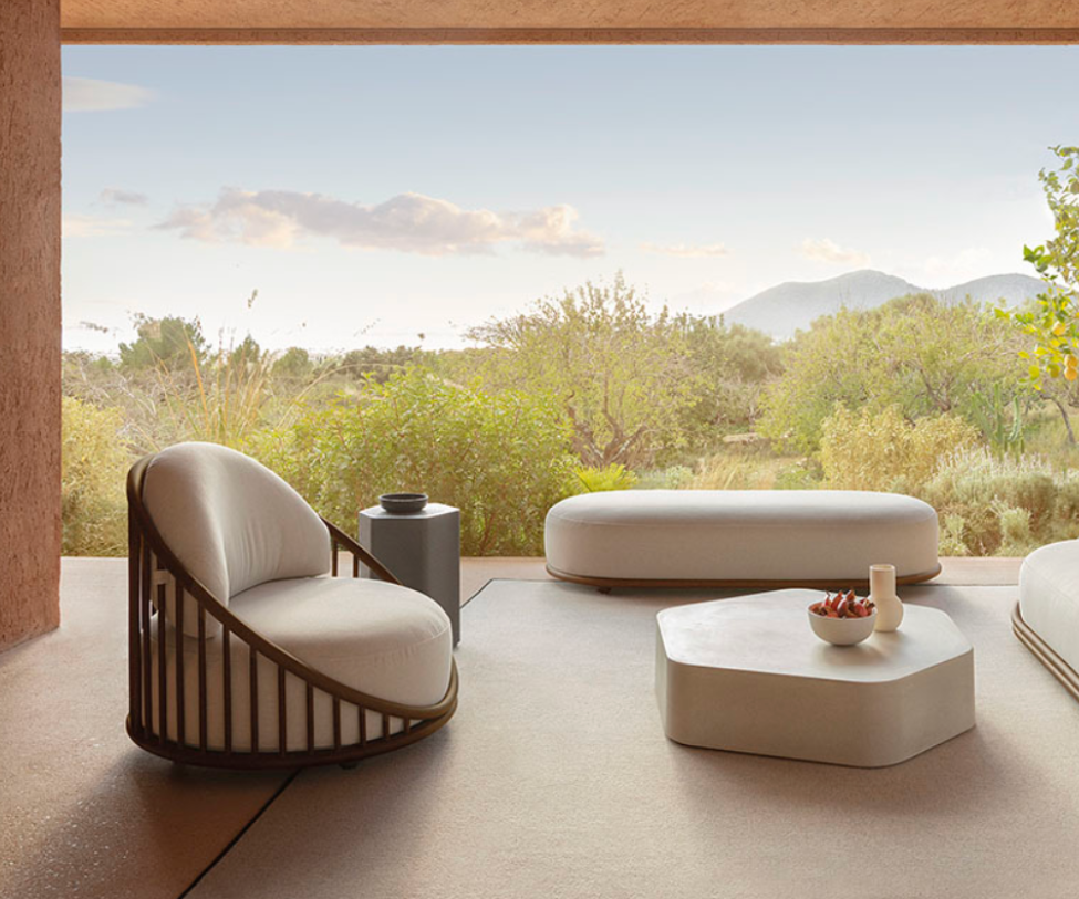Cask Outdoor Lounge Chair by Expormim with aluminium frame and outdoor upholstered seating – Casa Design Group