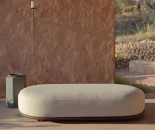 Cask Outdoor Ottoman by Expormim with aluminium frame and outdoor upholstery Casa Design Group