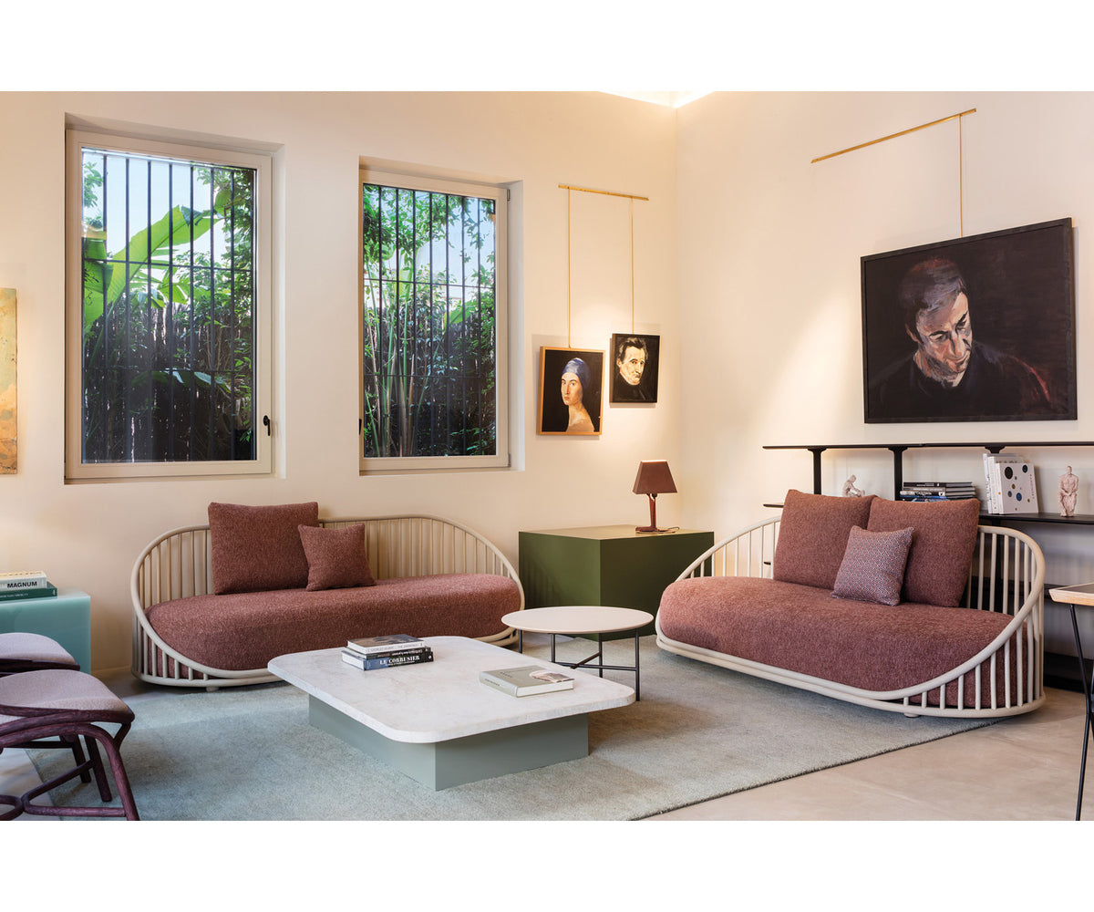 Cask Sofa by Expormim in natural rattan with upholstered cushions Casa Design Group