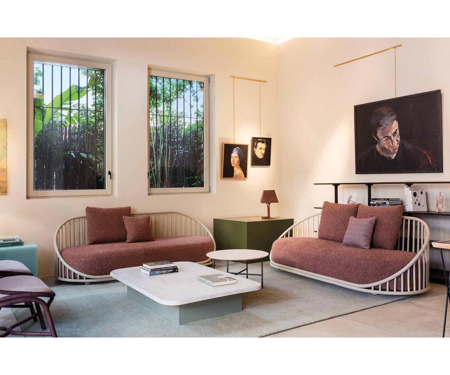 Cask Sofa by Expormim in natural rattan with upholstered cushions Casa Design Group