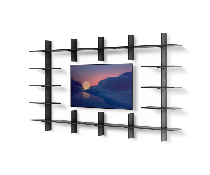 FF.Spine Wall-Mounted Solid Wood Bookcase by Cassina