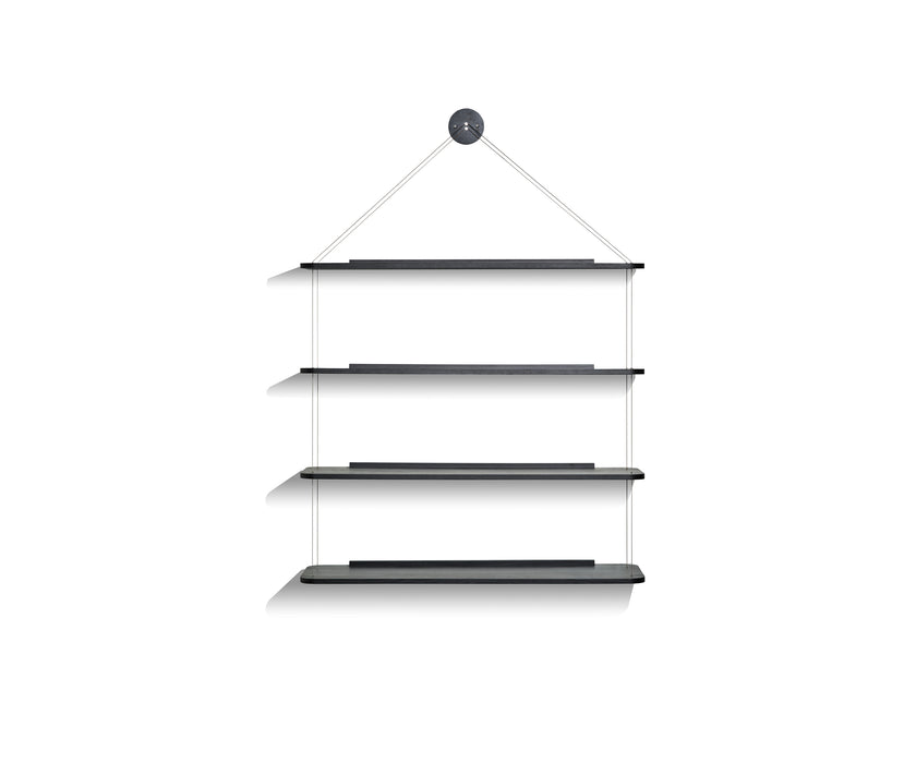 Libreria Pensile Wall-Mounted Oak Bookcase by Cassina