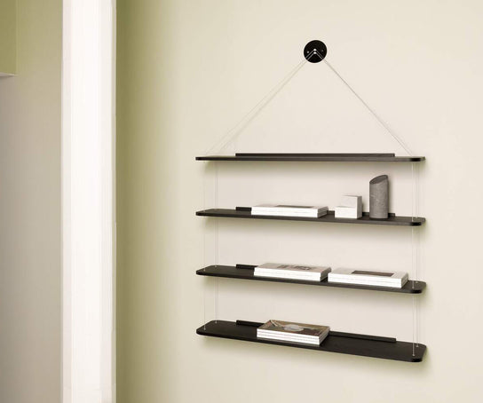 Libreria Pensile Wall-Mounted Oak Bookcase by Cassina