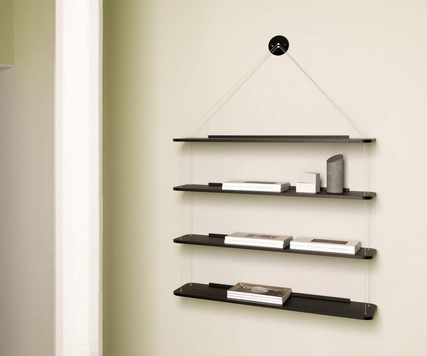 Libreria Pensile Wall-Mounted Oak Bookcase by Cassina