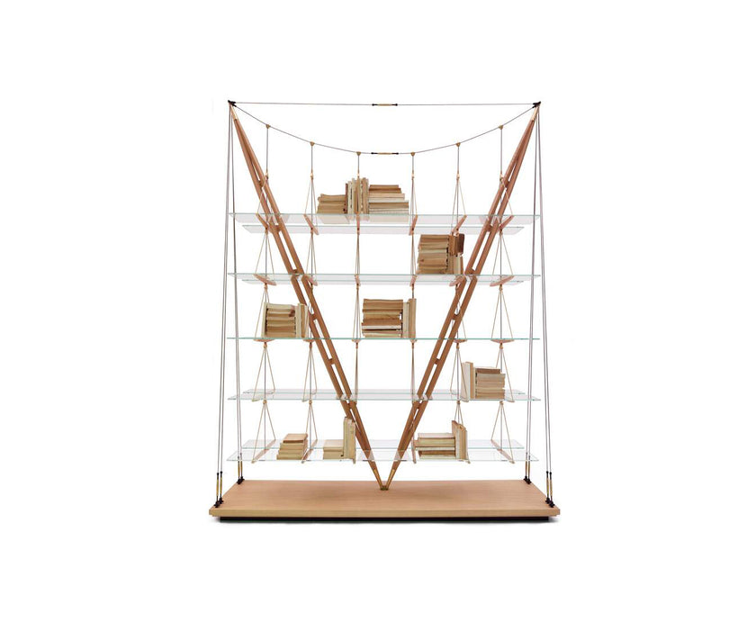 Veliero Double-Sided Solid Wood Bookcase by Cassina