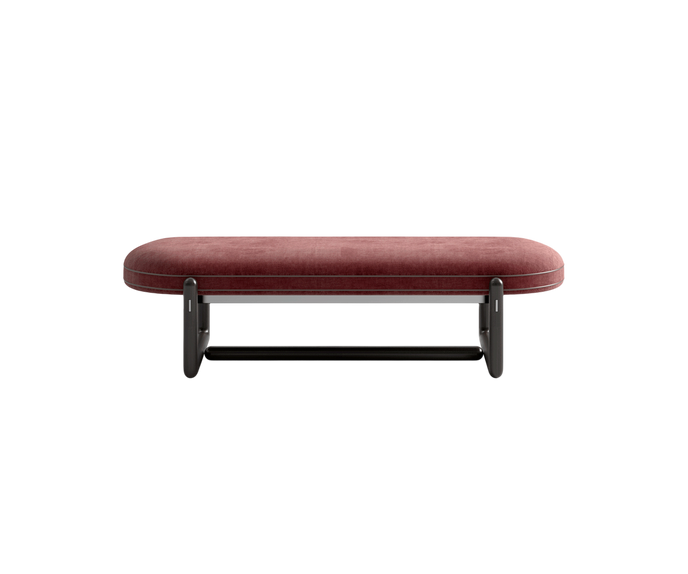 Cecil Upholstered Indoor Bench with Leather Piping by CPRN Homood | Casa Design Group