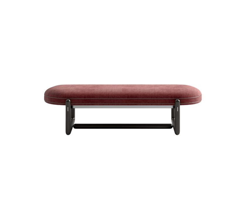 Cecil Upholstered Indoor Bench with Leather Piping by CPRN Homood | Casa Design Group