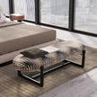 Cecil Upholstered Indoor Bench with Leather Piping by CPRN Homood | Casa Design Group