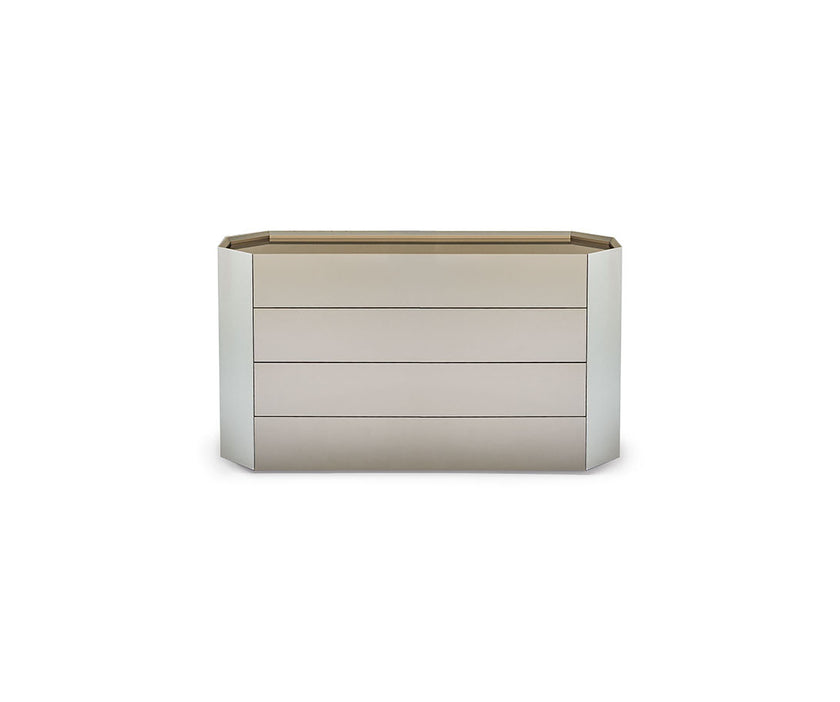 Chelsea Sideboard with geometric lacquered wood structure, storage drawers and recessed ceramic or mirrored glass top by Cattelan Italia | Casa Design Group