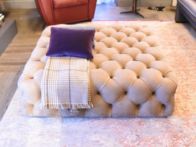 Chester Moon Leather Pouf by Paola Navone for Baxter | Casa Design Group
