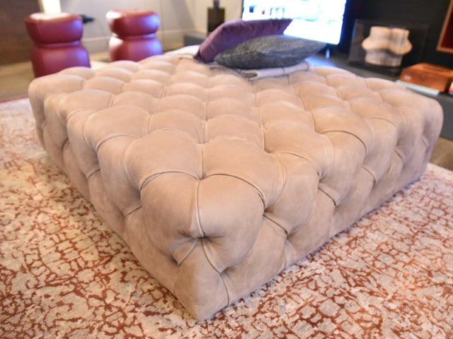 Chester Moon Leather Pouf by Paola Navone for Baxter | Casa Design Group