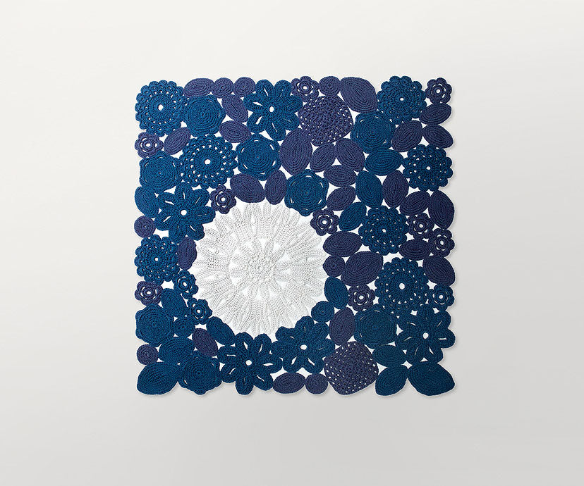 Handmade Chrocket Outdoor Rug with crocheted flowers by Paola Lenti | Casa Design Group